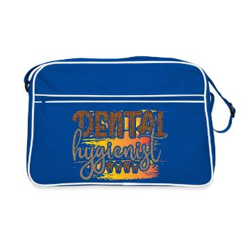 Leopard Hygienist Sunset Script - Retro Tasche - Blau/Weiß - Vorne