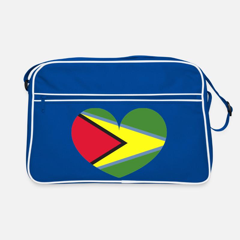 Guyana heart flag Retro Bag