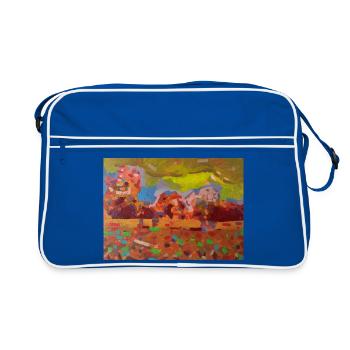 Colorful landscape mosaic - Retro Bag - blue/white - Front