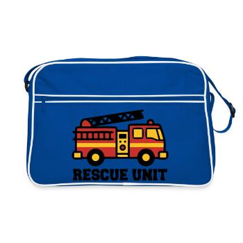 Fire Truck Logo - Retro Bag - blue/white - Front