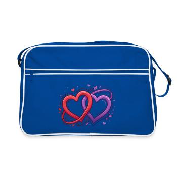 Intricate heart duets - Retro Bag - blue/white - Front