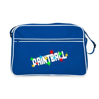 Paintball with paint splatters - Retro Bag - blue/white - Front