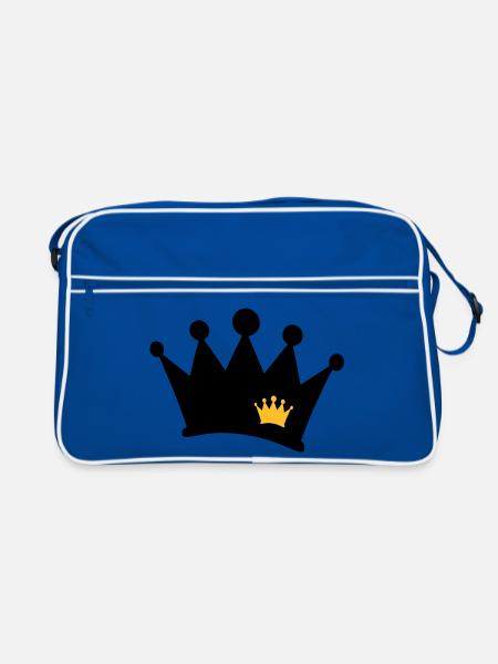 crown symbol - Retro Bag - blue/white - Front