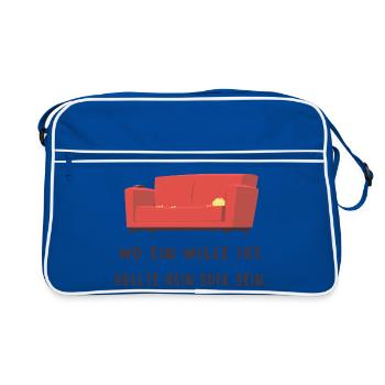 Wo ein Wille ist sollte kein Sofa sein - Retro Tasche - Blau/Weiß - Vorne