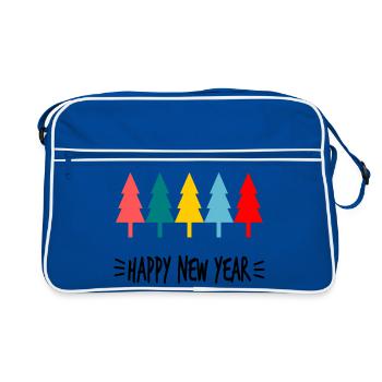 ALLES GUTE ZUM NEUEN JAHR. SAINT SYLVESTER. NEUJAHR. MEIL - Retro Tasche - Blau/Weiß - Vorne