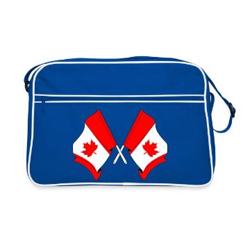 Drapeaux du Canada croisés - Sac Retro - bleu/blanc - Devant
