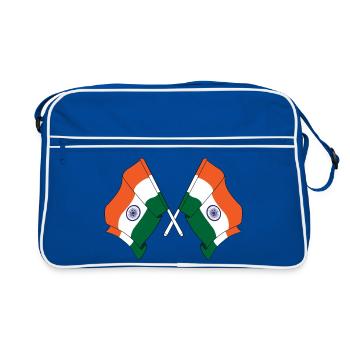 Two flags of India crossed - Retro Bag - blue/white - Front