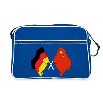 Drapeau de l’Allemagne et drapeau de la Chine - Sac Retro - bleu/blanc - Devant