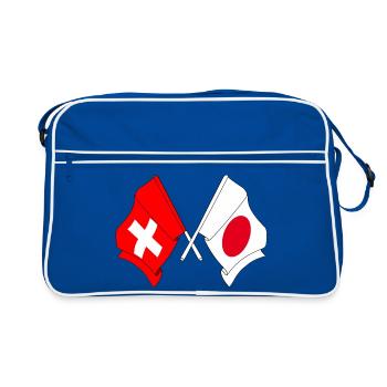 Drapeau de la Suisse et drapeau du Japon - Sac Retro - bleu/blanc - Devant