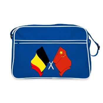 Drapeau Belgique Drapeau Chine - Sac Retro - bleu/blanc - Devant