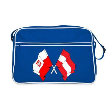Drapeau de la Pologne et drapeau de l’Autriche - Sac Retro - bleu/blanc - Devant