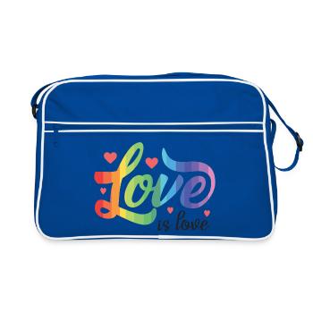 Mois de la fierté LGBT - Love is Love - Sac Retro - bleu/blanc - Devant