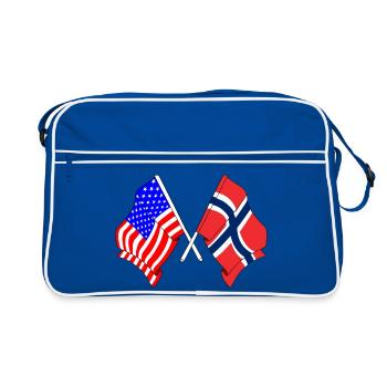 Drapeau des États-Unis, Drapeau de la Norvège - Sac Retro - bleu/blanc - Devant
