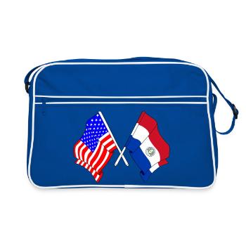 Drapeau des États-Unis, drapeau du Paraguay - Sac Retro - bleu/blanc - Devant