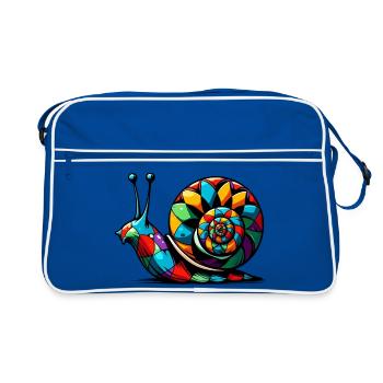 Harlequin snail - Retro Bag - blue/white - Front