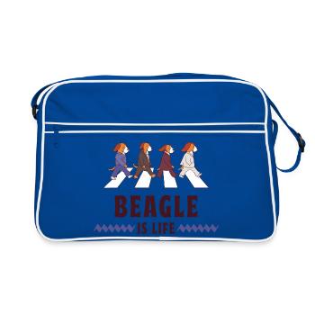 Beagle, c'est le design de la vie - Sac Retro - bleu/blanc - Devant
