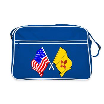 Drapeau des États-Unis et de l’État du Nouveau-Mexique franchi - Sac Retro - bleu/blanc - Devant