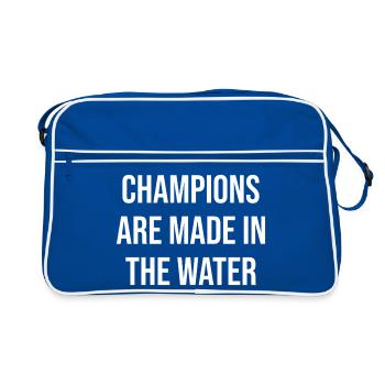 Les champions se font dans l’eau - Sac Retro - bleu/blanc - Devant