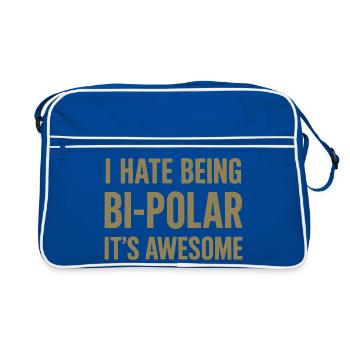 Ironic saying about bipolarity for gamers - Retro Bag - blue/white - Front