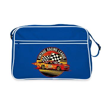 Vintage Racing Flags Design - Retro Bag - blue/white - Front