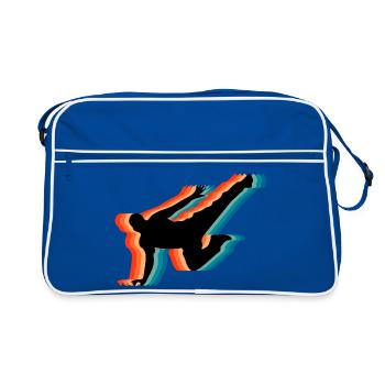 Silhouette rétro parkour rétro Free Running Art rétro - Sac Retro - bleu/blanc - Devant