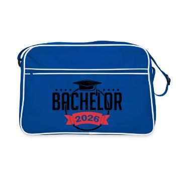 Bachelor 2026 Abschluss Promotion Sponsion - Retro Tasche - Blau/Weiß - Vorne