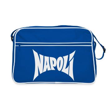 Napoli Typografie Design - Retro Tasche - Blau/Weiß - Vorne