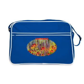 Indompté - Prairie vibrante d’échinacées sauvages - Sac Retro - bleu/blanc - Devant