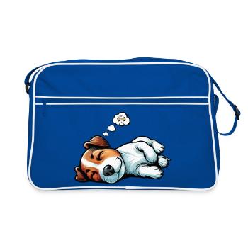 Jack Russel terrier Jack russel propriétaire Jackie - Sac Retro - bleu/blanc - Devant