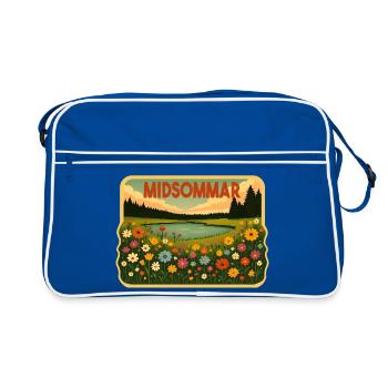 Midsommar Schweden - Retro Tasche - Blau/Weiß - Vorne