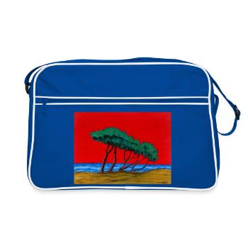 Solitary pines - Retro Bag - blue/white - Front
