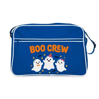 Boo Crew Halloween Drei Geister - Retro Tasche - Blau/Weiß - Vorne