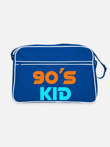 90er-Jahre-Kindernostalgie - Retro Tasche - Blau/Weiß