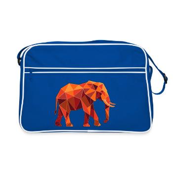 Poly Stil Elefant - Retro Tasche - Blau/Weiß - Vorne
