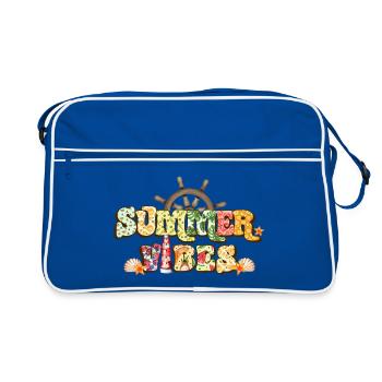 Sommerliche Vibes - Retro Tasche - Blau/Weiß - Vorne