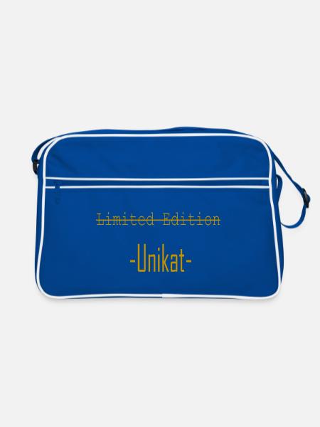Limited Edition Unique Piece - Retro Bag - blue/white - Front