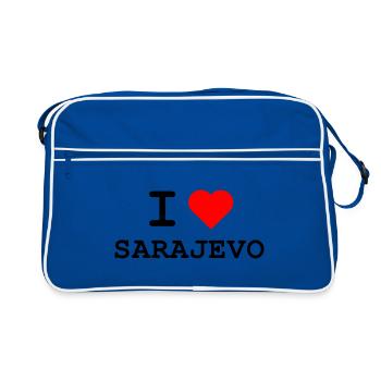 I love Sarajevo - Ich liebe Sarajevo - Retro Bag - blue/white - Front