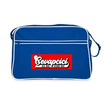 Farben änderbar | Cevapcici - Balkan Grill - Retro Tasche - Blau/Weiß - Vorne