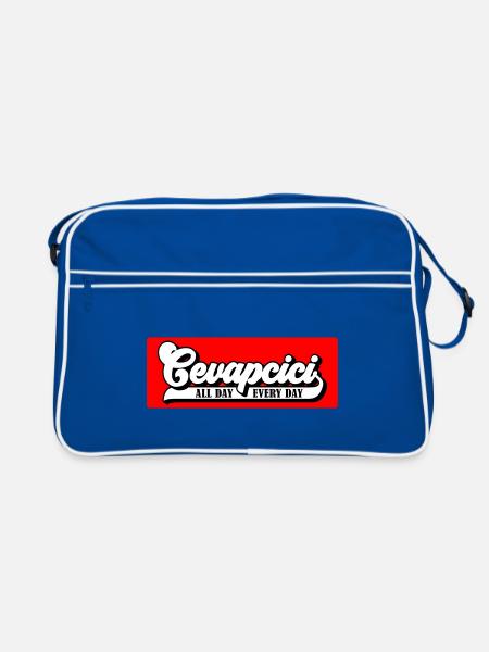 Colors can be changed | Cevapcici - Balkan Grill - Retro Bag - blue/white - Front