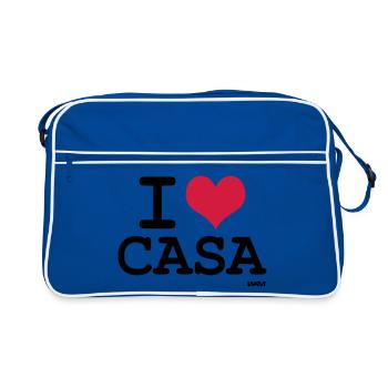 j'aime Casablanca - couleurs personnalisables - Sac Retro - bleu/blanc - Devant