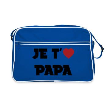 i love you dad - Retro Tasche - Blau/Weiß - Vorne