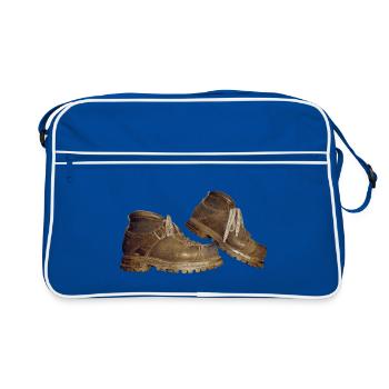 Schuhe - Retro Tasche - Blau/Weiß - Vorne