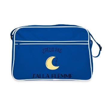 Je peux pas jai la flemme - Sac Retro - bleu/blanc - Devant
