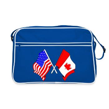 Drapeau des États-Unis et drapeau du Canada - Sac Retro - bleu/blanc - Devant