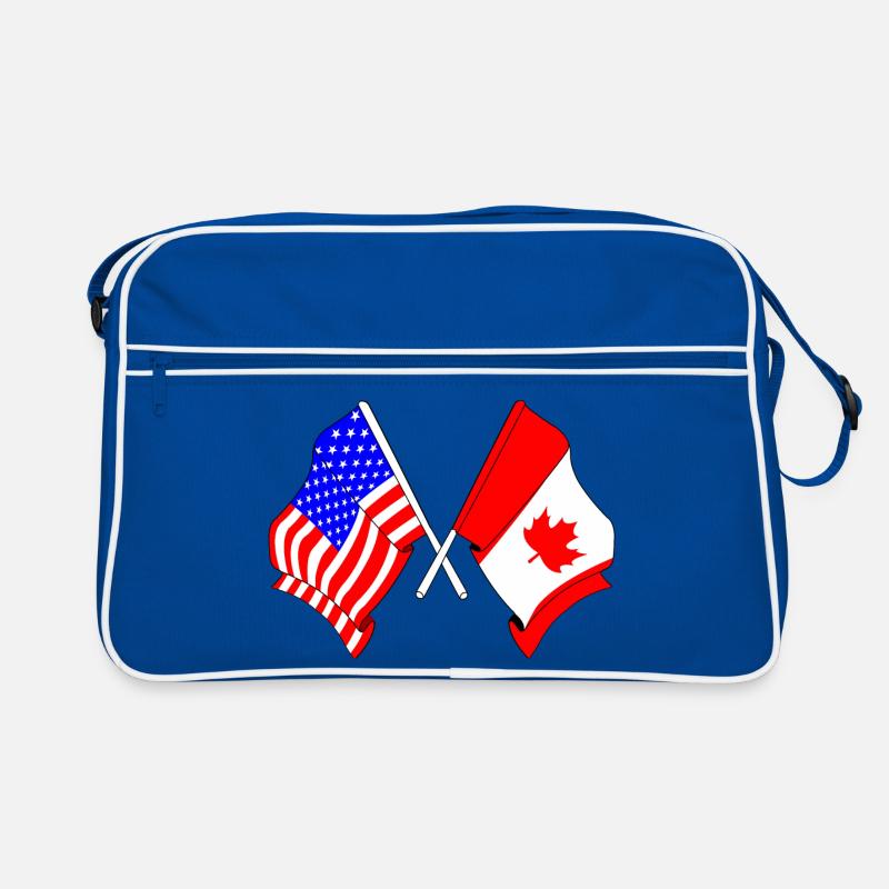 Drapeau des États-Unis et drapeau du Canada Sac Retro