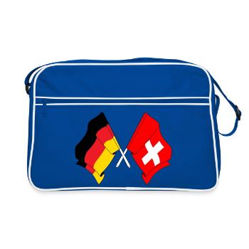 Drapeau de l’Allemagne et drapeau de la Suisse - Sac Retro - bleu/blanc - Devant