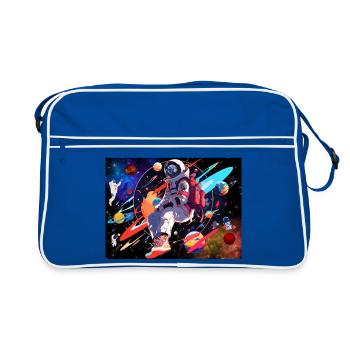 Astronaut and space - Retro Bag - blue/white - Front