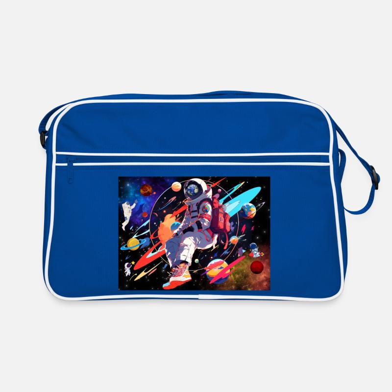 L’astronaute et l’espace - Sac Retro - bleu/blanc