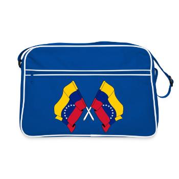 Deux drapeaux croisés du Venezuela - Sac Retro - bleu/blanc - Devant