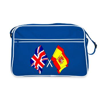 Drapeau de l’Angleterre et drapeau de l’Espagne - Sac Retro - bleu/blanc - Devant